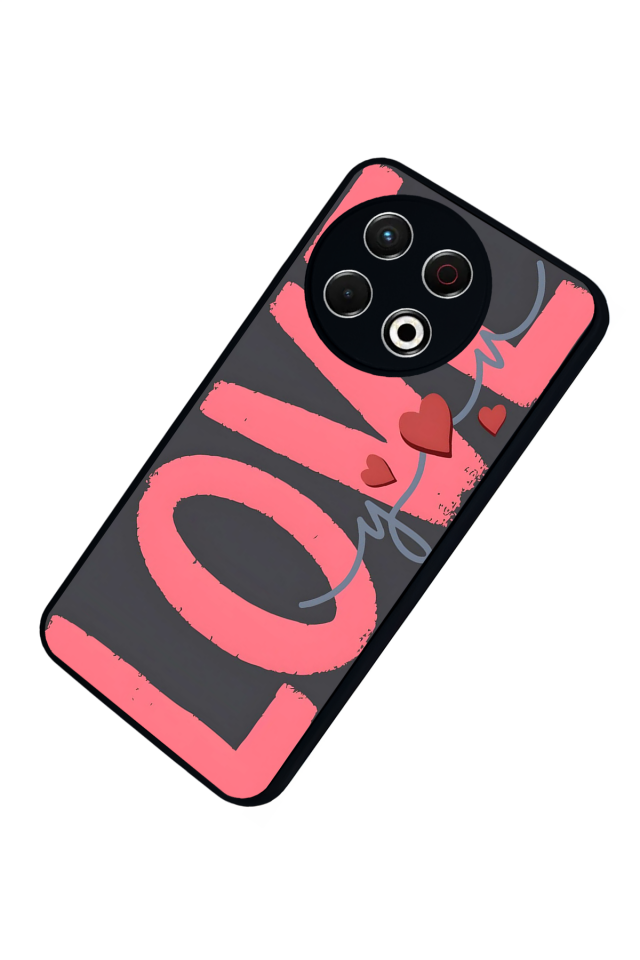Tecno Spark 30 Pro Uyumlu Love Tasarımlı Glossy Premium Kılıf