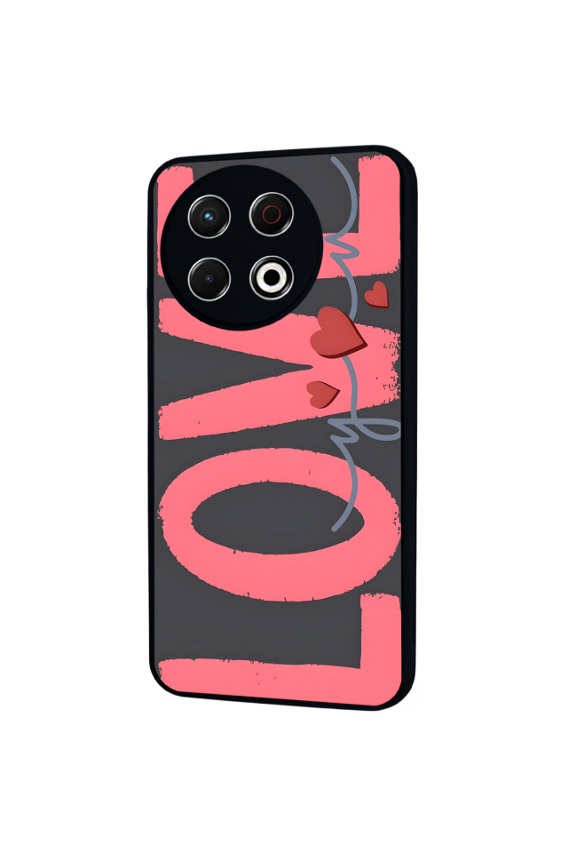 Tecno Spark 30 Pro Uyumlu Love Tasarımlı Glossy Premium Kılıf