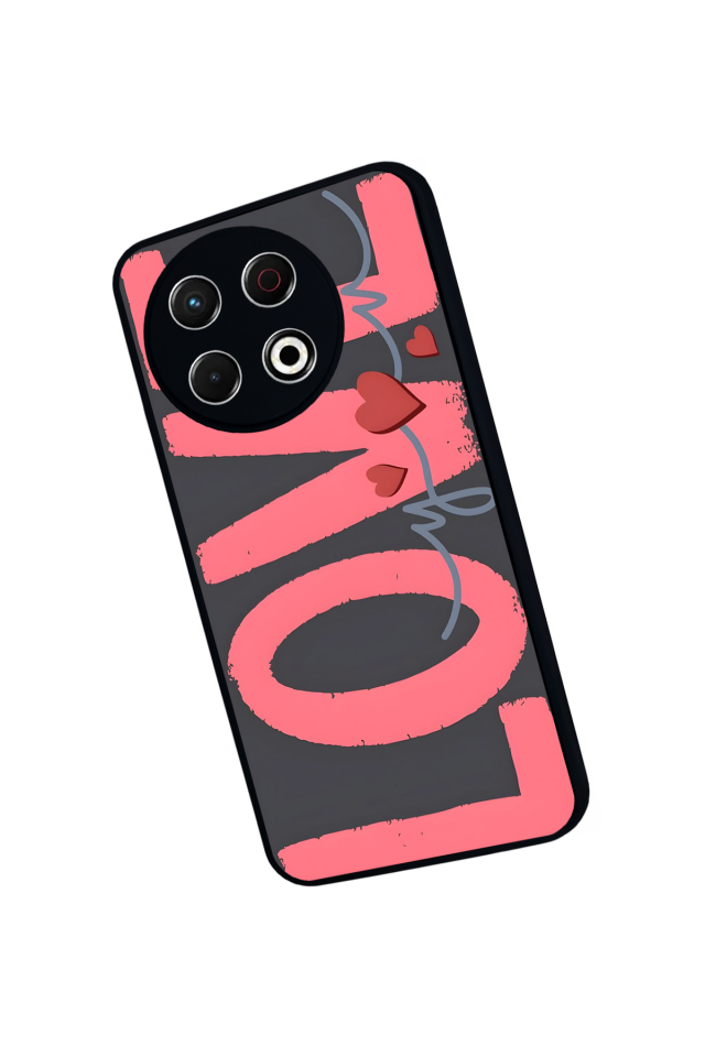 Tecno Spark 30 Pro Uyumlu Love Tasarımlı Glossy Premium Kılıf