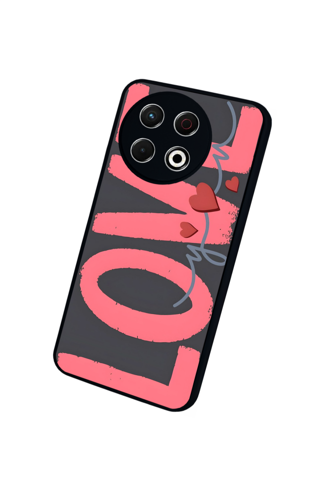 Tecno Spark 30 Pro Uyumlu Love Tasarımlı Glossy Premium Kılıf