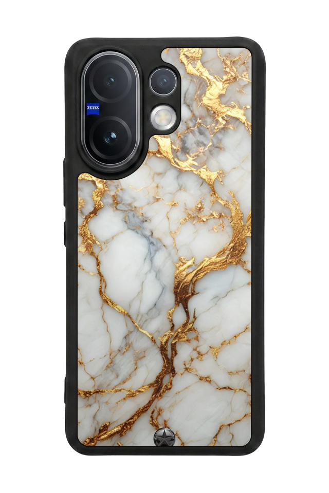 Vivo V60 Uyumlu Mermer Marble Tasarımlı Glossy Premium Kılıf