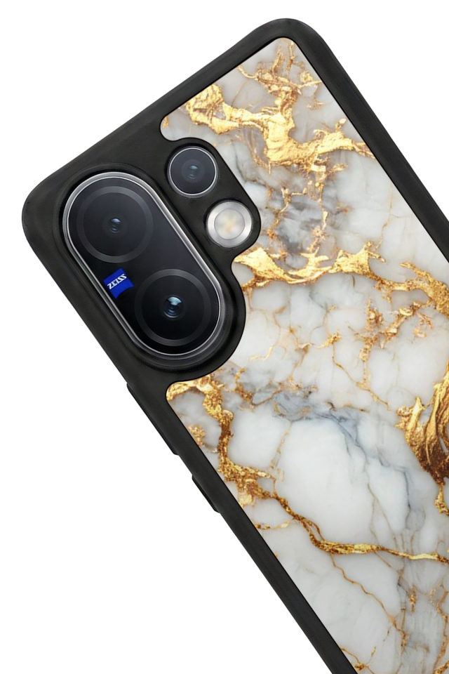Vivo V60 Uyumlu Mermer Marble Tasarımlı Glossy Premium Kılıf