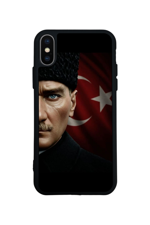 iPhone X/ XS Uyumlu Mustafa Kemal Ataturk Tasarımlı Glossy Premium Kılıf