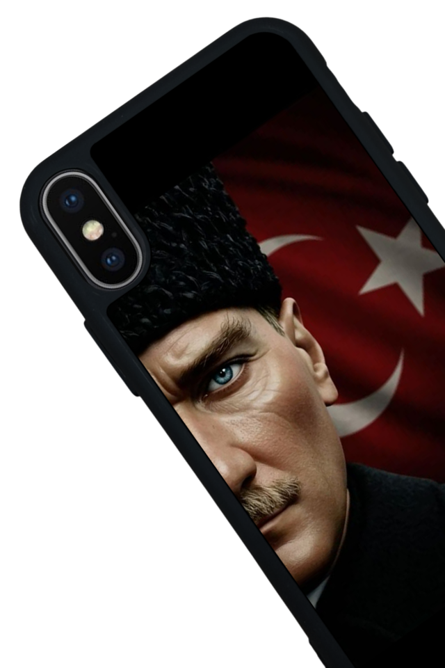 iPhone X/ XS Uyumlu Mustafa Kemal Ataturk Tasarımlı Glossy Premium Kılıf