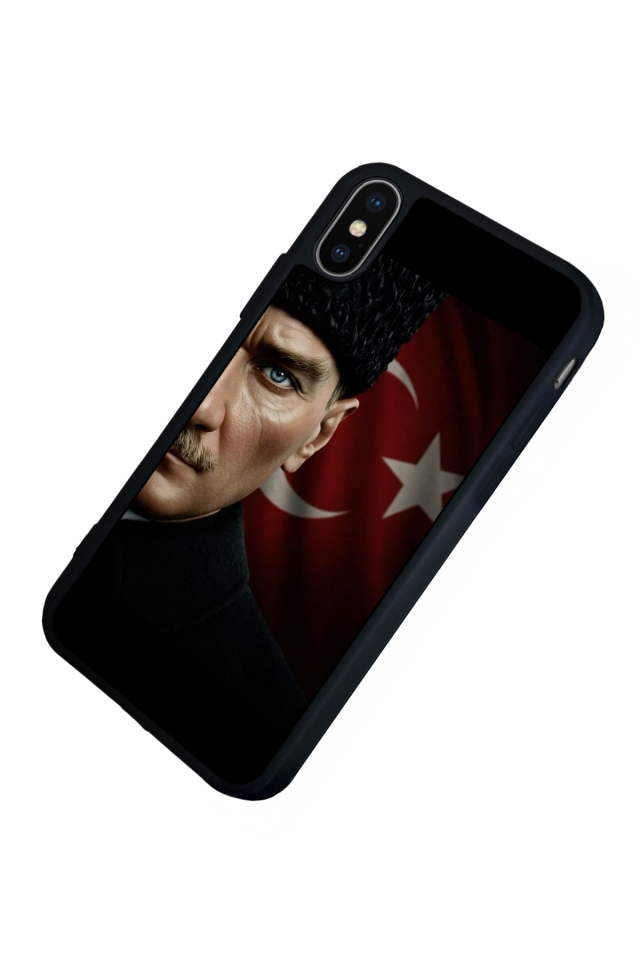 iPhone X/ XS Uyumlu Mustafa Kemal Ataturk Tasarımlı Glossy Premium Kılıf