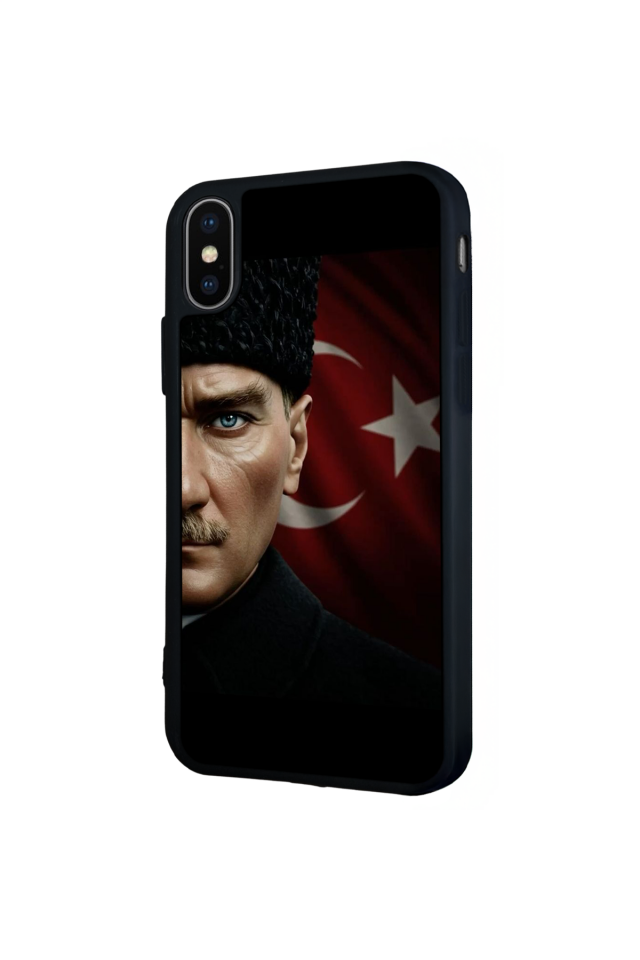 iPhone X/ XS Uyumlu Mustafa Kemal Ataturk Tasarımlı Glossy Premium Kılıf