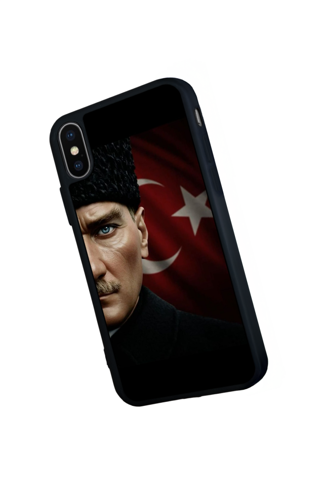 iPhone X/ XS Uyumlu Mustafa Kemal Ataturk Tasarımlı Glossy Premium Kılıf
