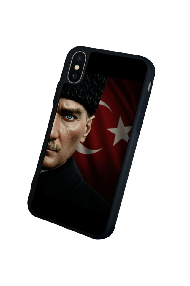 iPhone X/ XS Uyumlu Mustafa Kemal Ataturk Tasarımlı Glossy Premium Kılıf