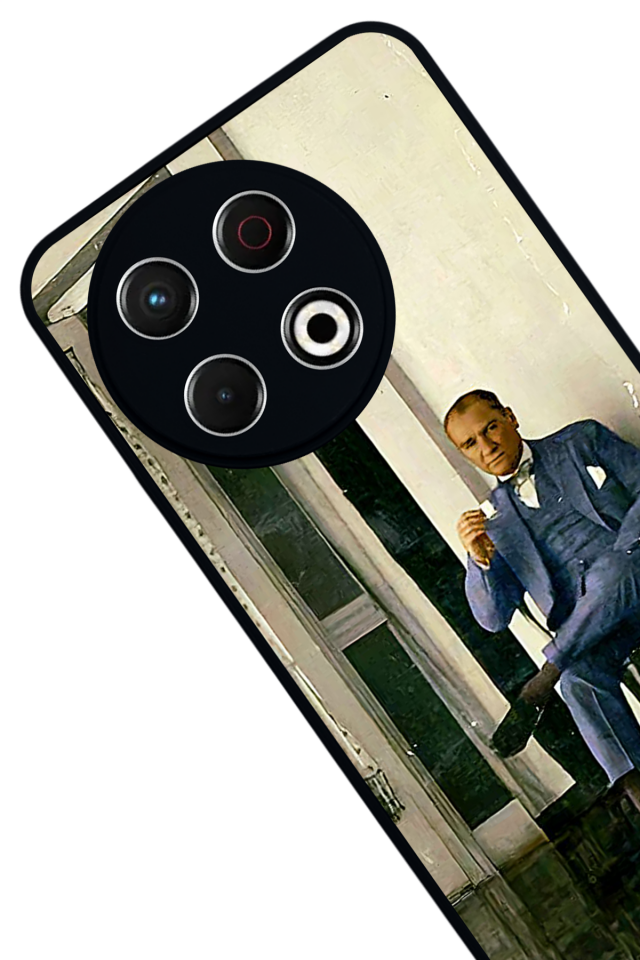 Tecno Spark 30 Pro Uyumlu Mustafa Kemal Ataturk Tasarımlı Glossy Premium Kılıf