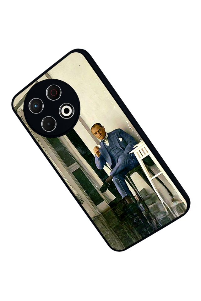 Tecno Spark 30 Pro Uyumlu Mustafa Kemal Ataturk Tasarımlı Glossy Premium Kılıf