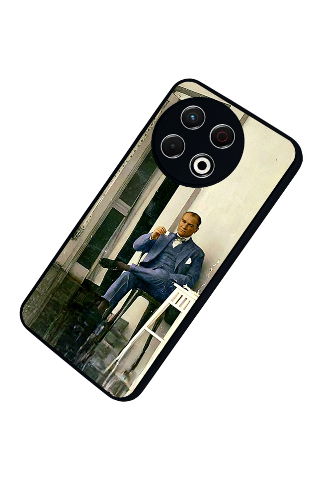 Tecno Spark 30 Pro Uyumlu Mustafa Kemal Ataturk Tasarımlı Glossy Premium Kılıf