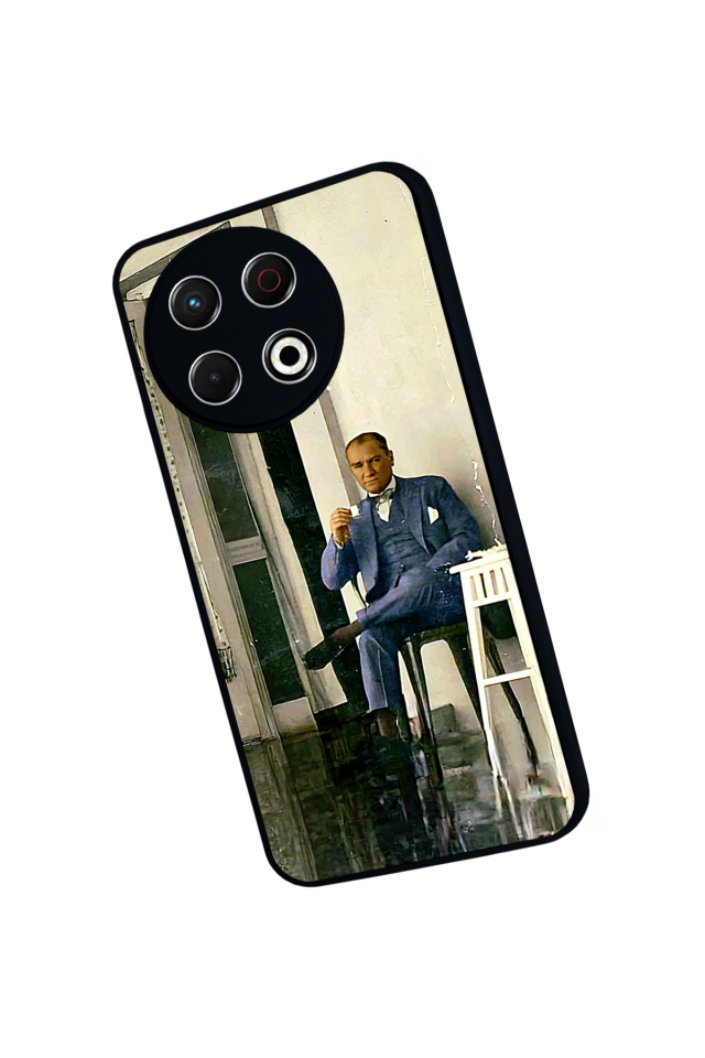 Tecno Spark 30 Pro Uyumlu Mustafa Kemal Ataturk Tasarımlı Glossy Premium Kılıf