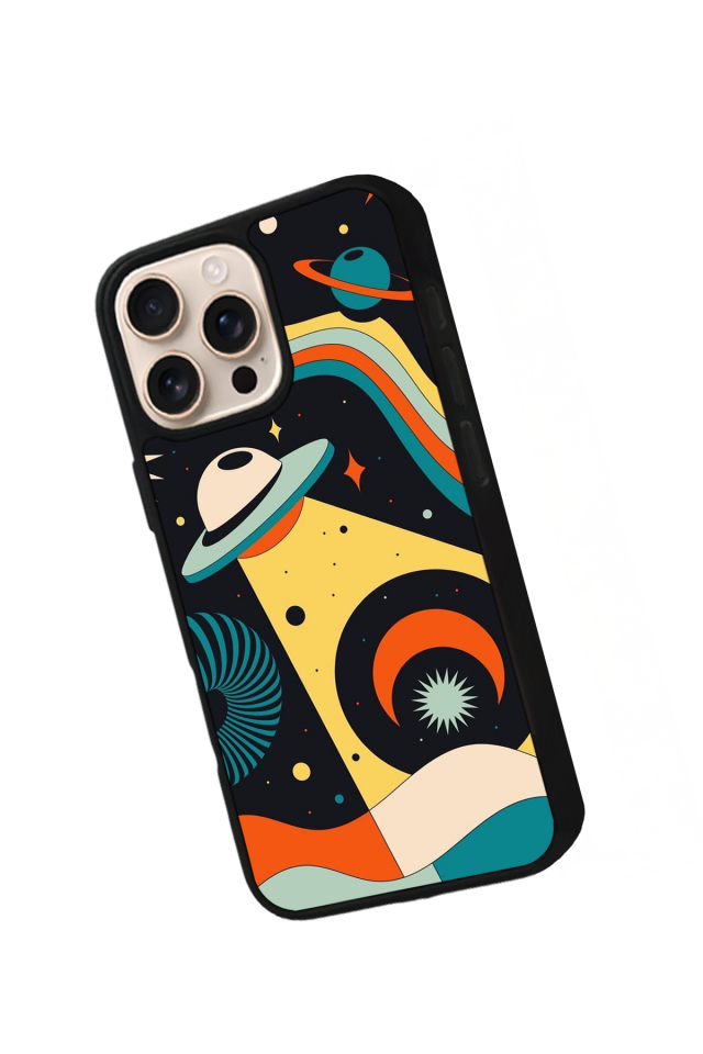 iPhone 16 Pro Uyumlu Uzay Tasarımlı Glossy Premium Kılıf