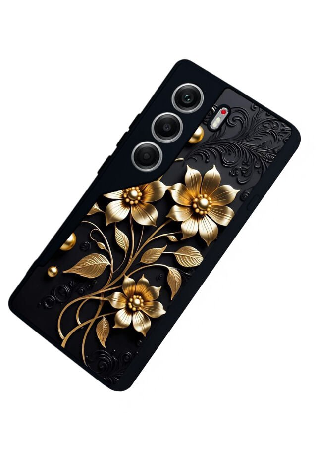 Tecno Camon 40 Uyumlu Kirmizi ve Kaplan Tasarımlı Glossy Premium Kılıf