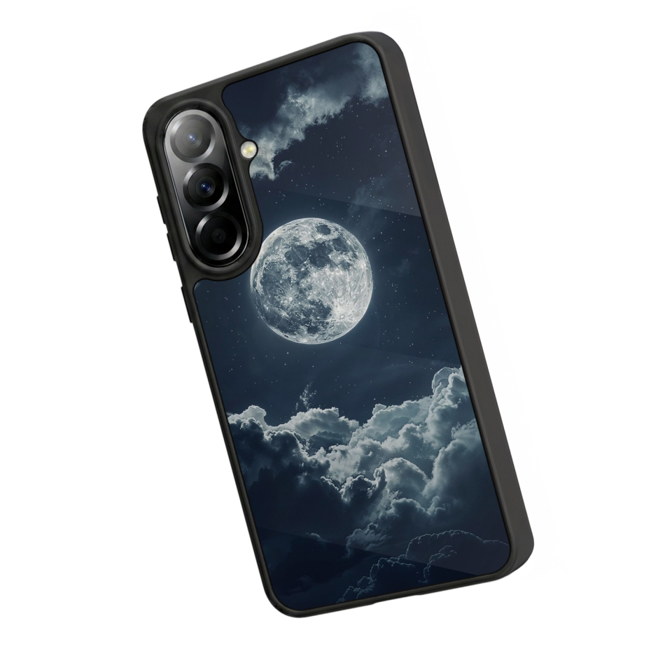 Samsung Galaxy A37 Uyumlu Ay Tasarımlı Glossy Premium Kılıf