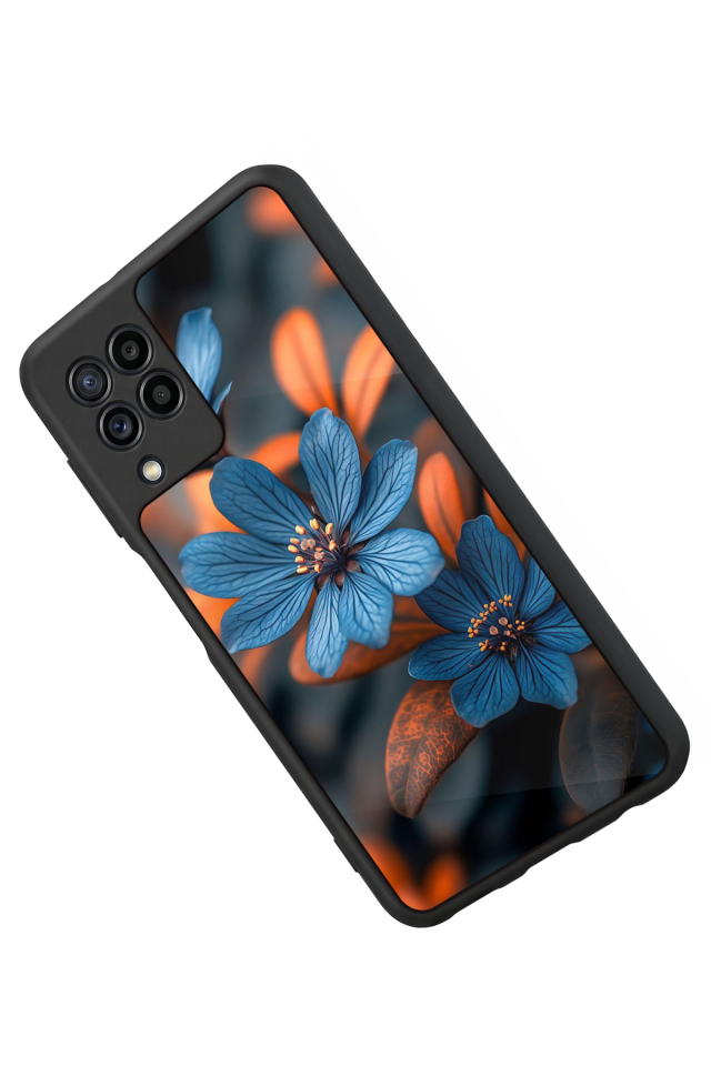 Samsung Galaxy M32 Uyumlu Cicek Tasarımlı Glossy Premium Kılıf
