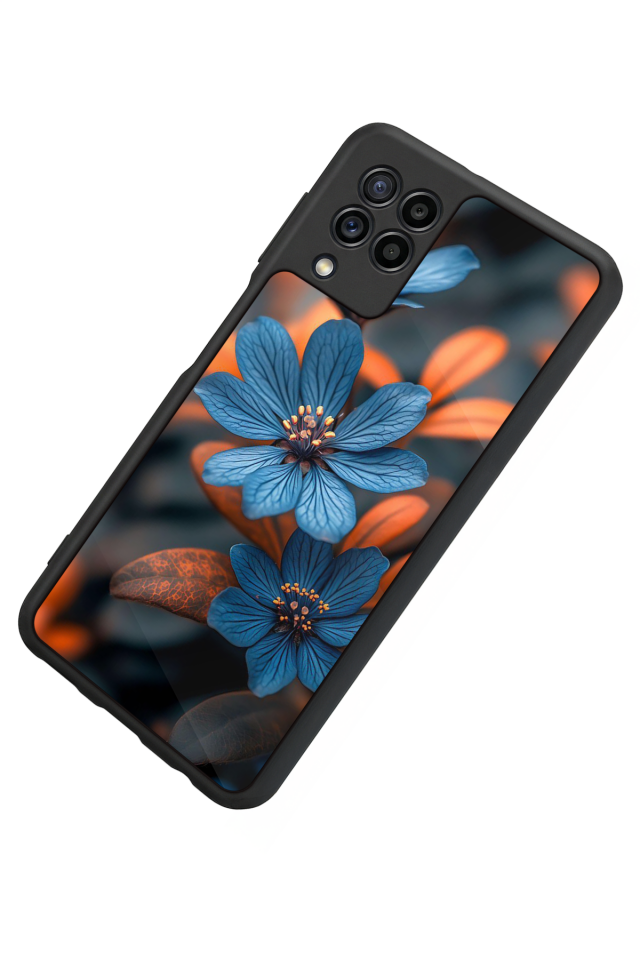 Samsung Galaxy M32 Uyumlu Cicek Tasarımlı Glossy Premium Kılıf