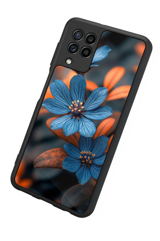 Samsung Galaxy M32 Uyumlu Cicek Tasarımlı Glossy Premium Kılıf