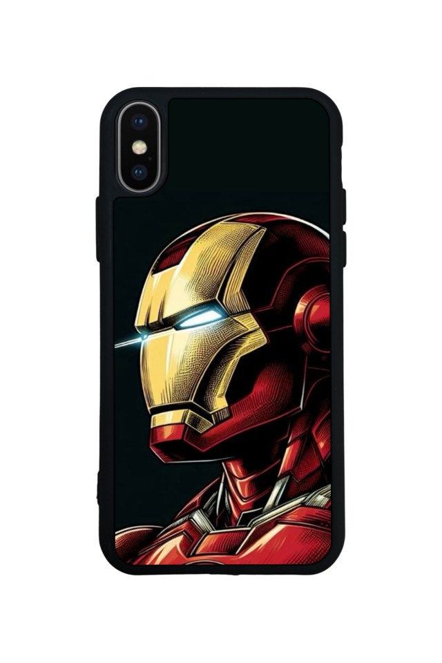 iPhone XS Max Uyumlu  Iron Man ( Demir Adam ) Tasarımlı Glossy Premium Kılıf