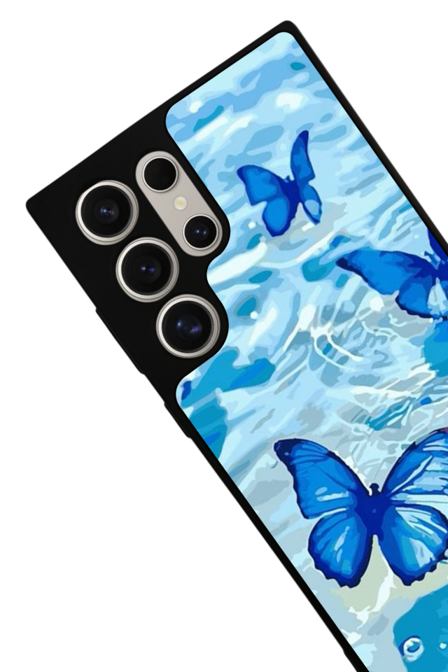 Samsung Galaxy S23 Ultra Uyumlu Kelebek Tasarımlı Glossy Premium Kılıf
