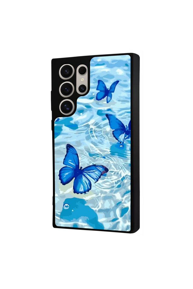 Samsung Galaxy S23 Ultra Uyumlu Kelebek Tasarımlı Glossy Premium Kılıf