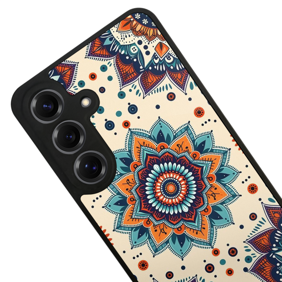 Samsung Galaxy S25 Uyumlu Mandaal Tasarımlı Glossy Premium Kılıf