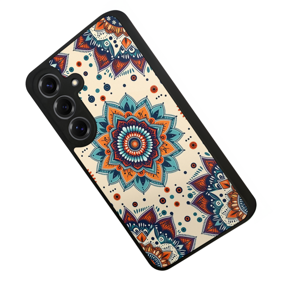 Samsung Galaxy S25 Uyumlu Mandaal Tasarımlı Glossy Premium Kılıf