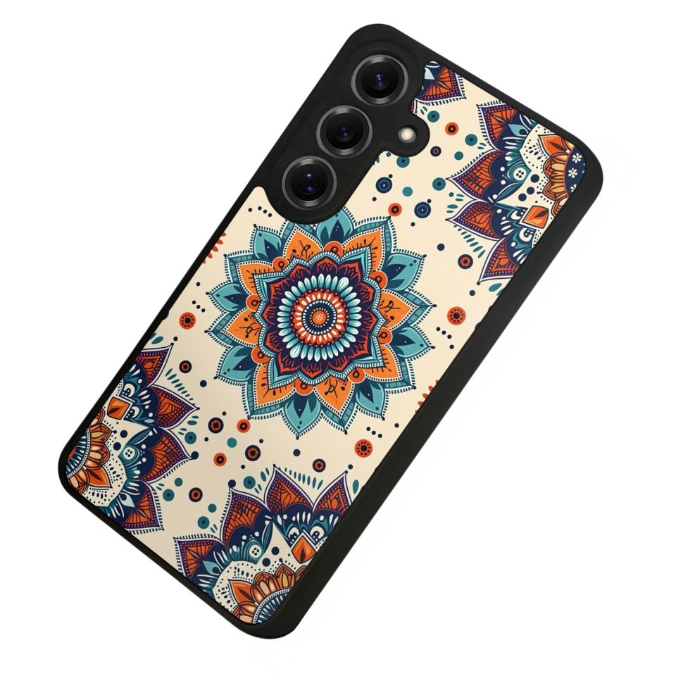 Samsung Galaxy S25 Uyumlu Mandaal Tasarımlı Glossy Premium Kılıf