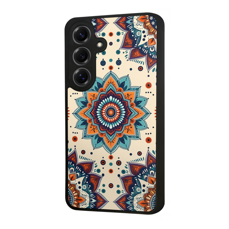 Samsung Galaxy S25 Uyumlu Mandaal Tasarımlı Glossy Premium Kılıf