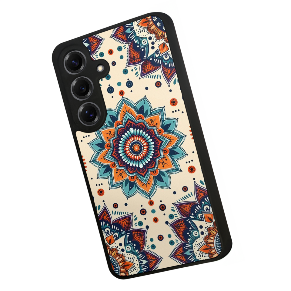 Samsung Galaxy S25 Uyumlu Mandaal Tasarımlı Glossy Premium Kılıf