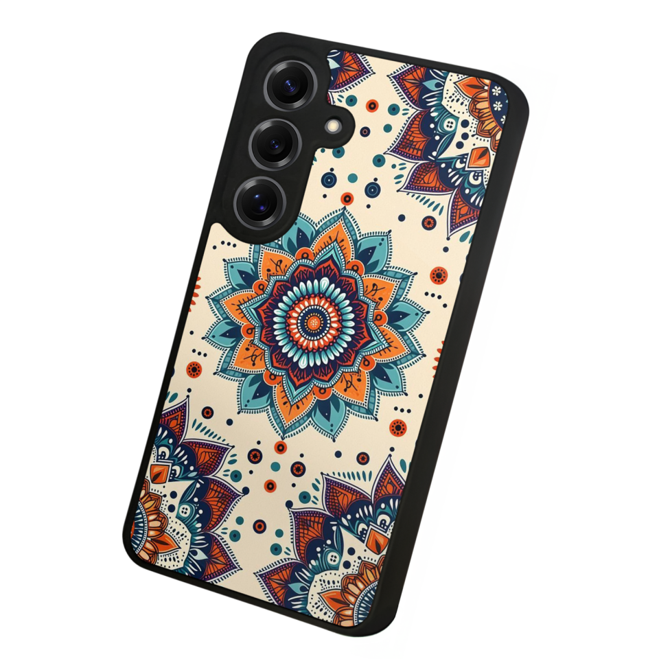 Samsung Galaxy S25 Uyumlu Mandaal Tasarımlı Glossy Premium Kılıf