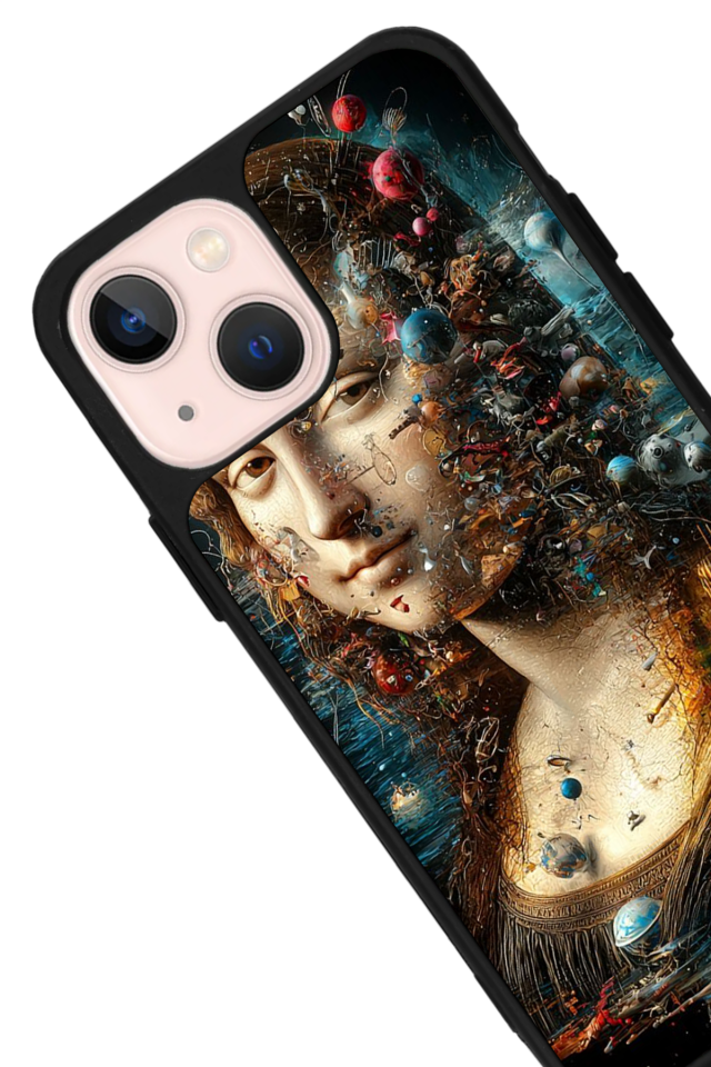 iPhone 15 Plus Uyumlu Monalisa Tasarımlı Glossy Premium Kılıf