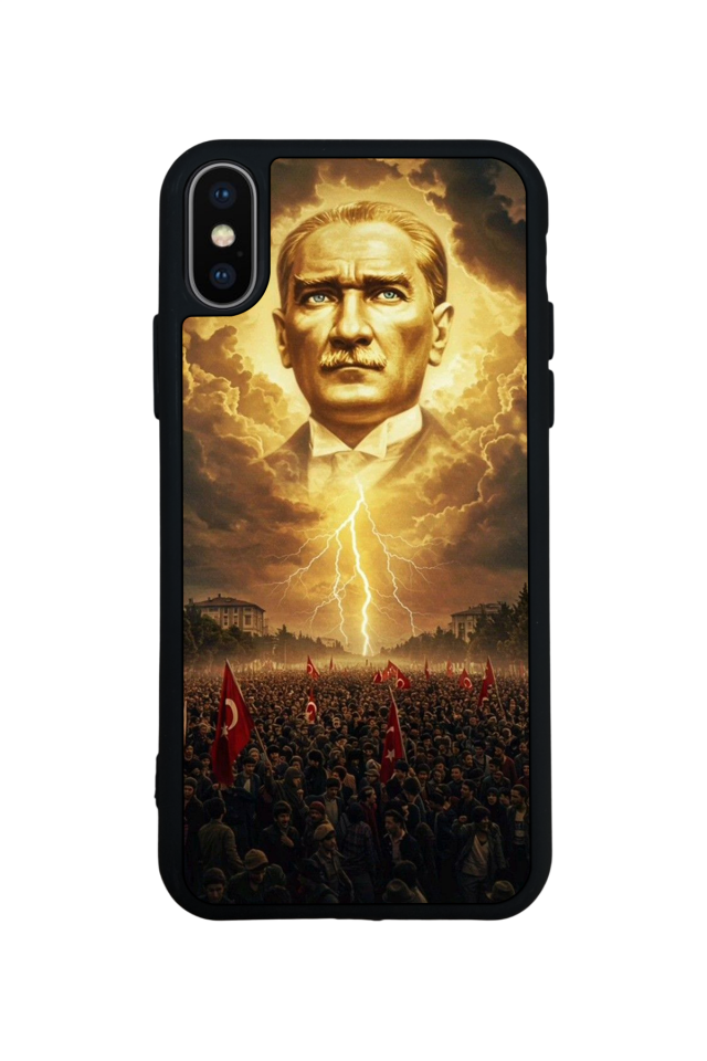iPhone X/ XS Uyumlu Mustafa Kemal Ataturk Tasarımlı Glossy Premium Kılıf