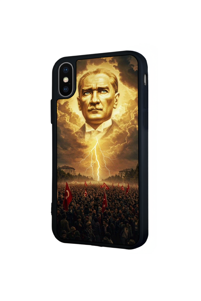 iPhone X/ XS Uyumlu Mustafa Kemal Ataturk Tasarımlı Glossy Premium Kılıf