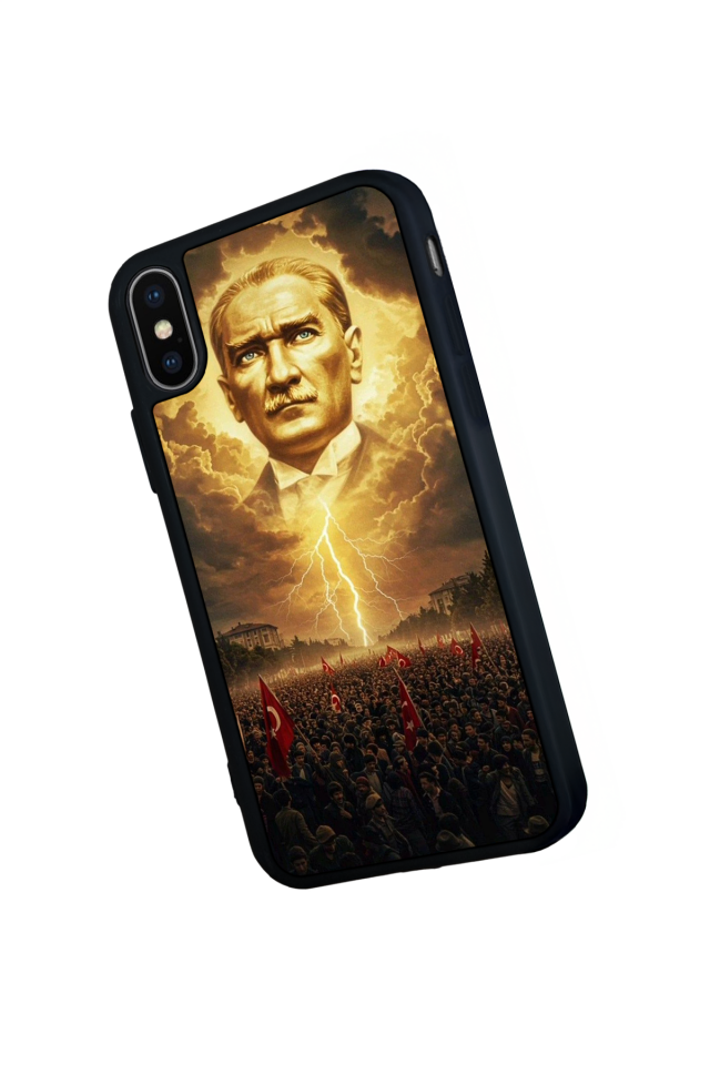 iPhone X/ XS Uyumlu Mustafa Kemal Ataturk Tasarımlı Glossy Premium Kılıf