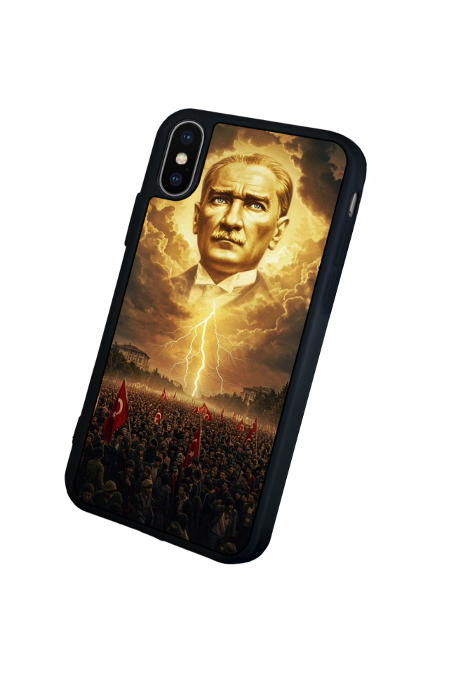iPhone X/ XS Uyumlu Mustafa Kemal Ataturk Tasarımlı Glossy Premium Kılıf