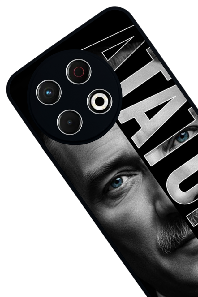 Tecno Spark 30 Pro Uyumlu Mustafa Kemal Ataturk Tasarımlı Glossy Premium Kılıf