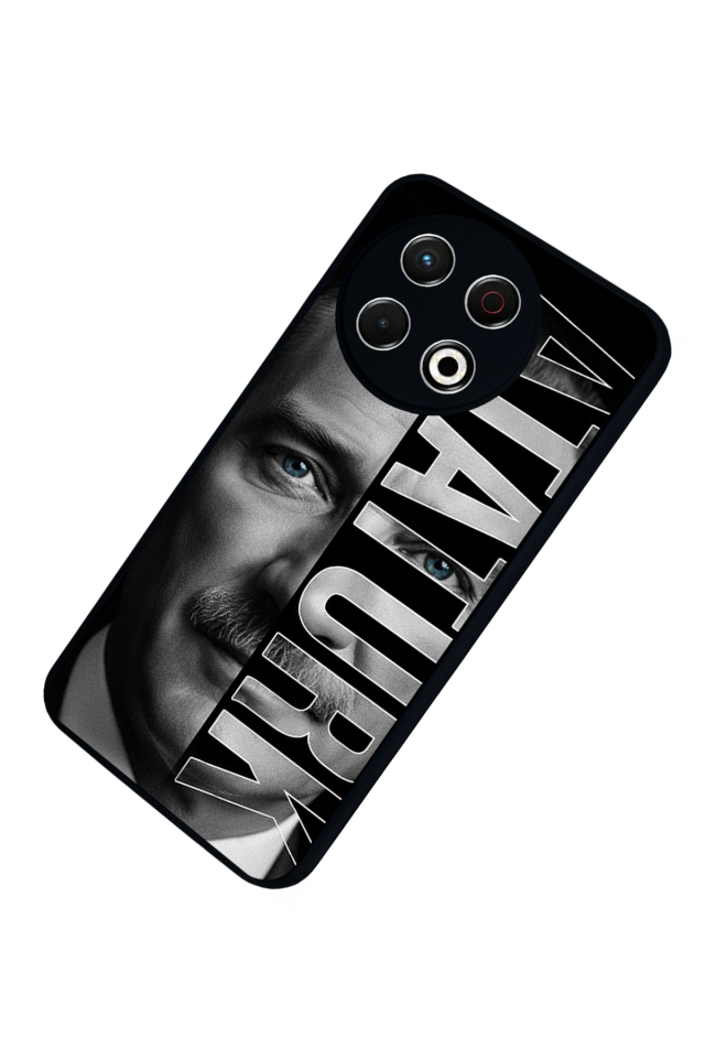 Tecno Spark 30 Pro Uyumlu Mustafa Kemal Ataturk Tasarımlı Glossy Premium Kılıf