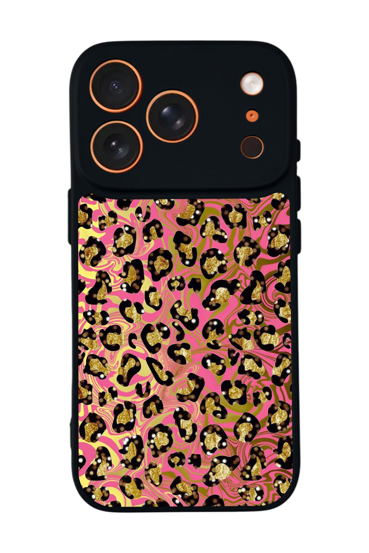 iPhone 17 Pro Uyumlu Hologram Leopar Tasarımlı Glossy Premium Kılıf