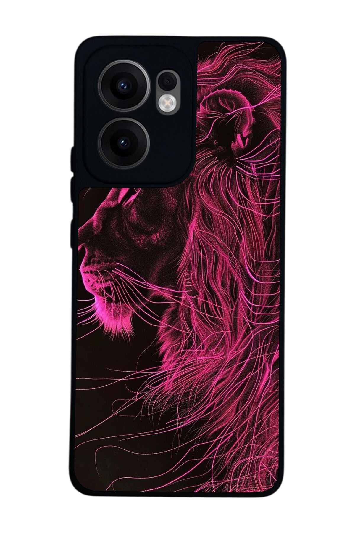 Oppo Reno 13F Uyumlu Aslan Tasarımlı Glossy Premium Kılıf