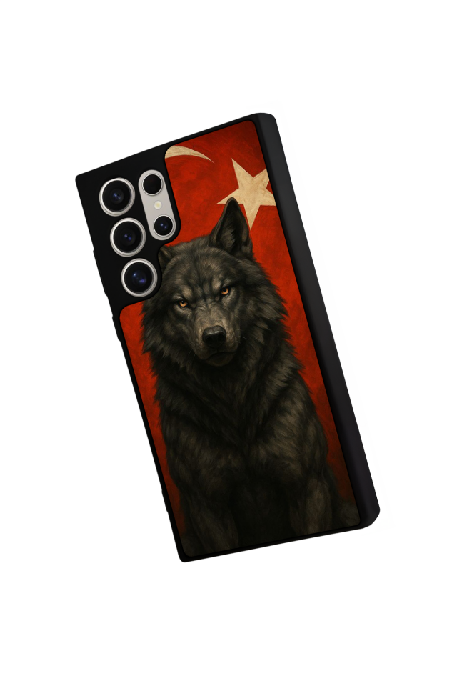 Samsung Galaxy S22 Ultra Uyumlu Bozkurt Tasarımlı Glossy Premium Kılıf