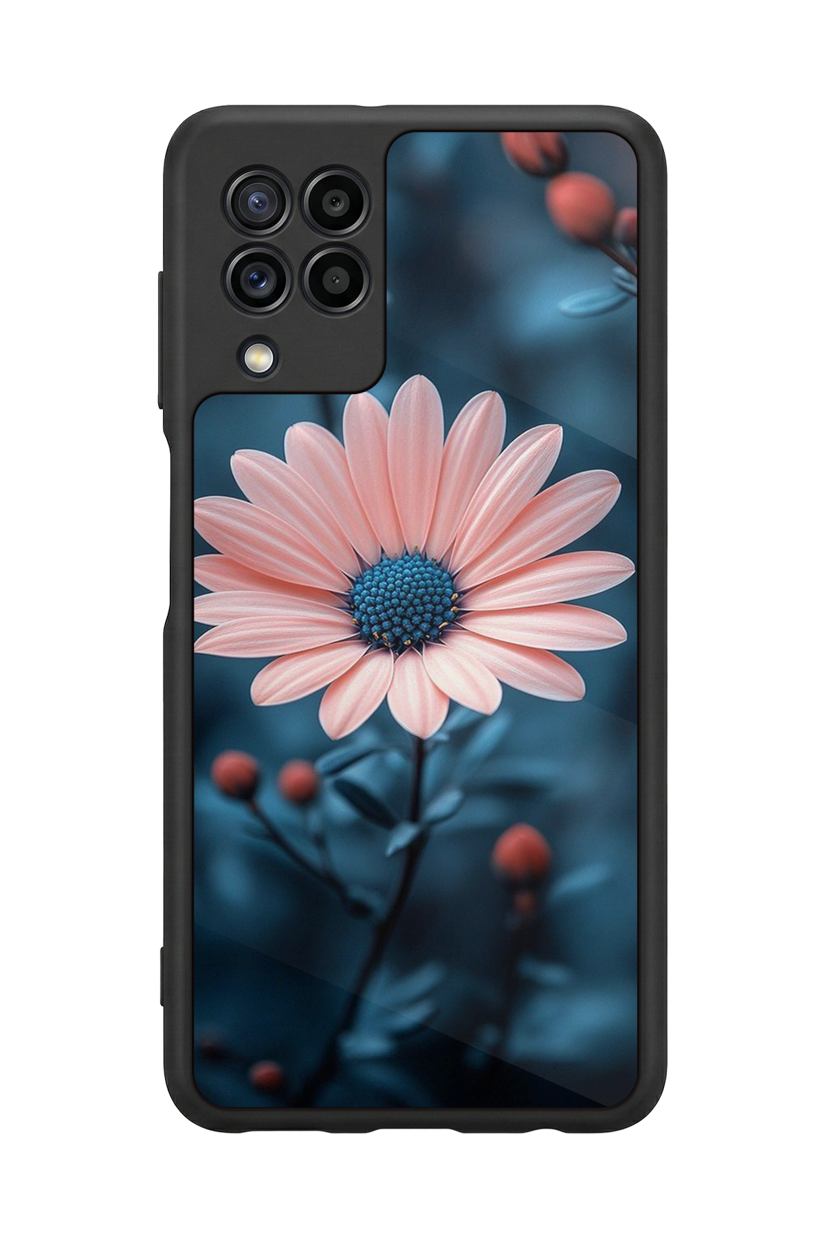 Samsung Galaxy M32 Uyumlu Cicek Tasarımlı Glossy Premium Kılıf