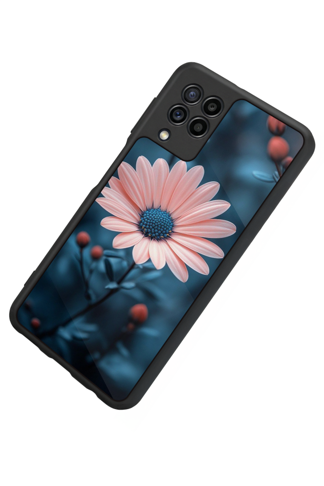 Samsung Galaxy M32 Uyumlu Cicek Tasarımlı Glossy Premium Kılıf