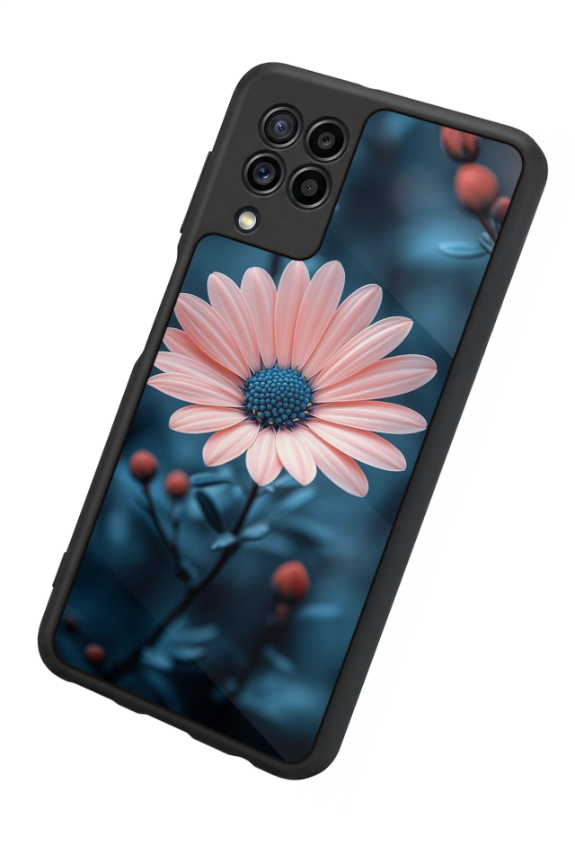 Samsung Galaxy M32 Uyumlu Cicek Tasarımlı Glossy Premium Kılıf