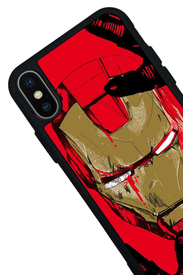 iPhone XS Max Uyumlu  Iron Man ( Demir Adam ) Tasarımlı Glossy Premium Kılıf