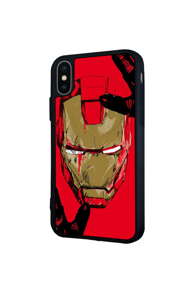 iPhone XS Max Uyumlu  Iron Man ( Demir Adam ) Tasarımlı Glossy Premium Kılıf