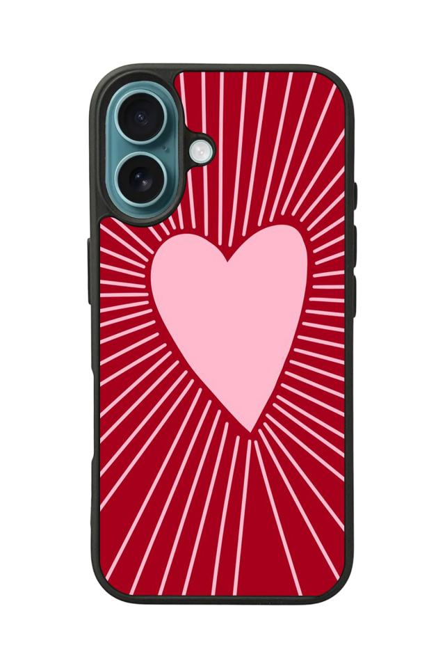 iPhone 16 Uyumlu Kalp Love Tasarımlı Glossy Premium Kılıf