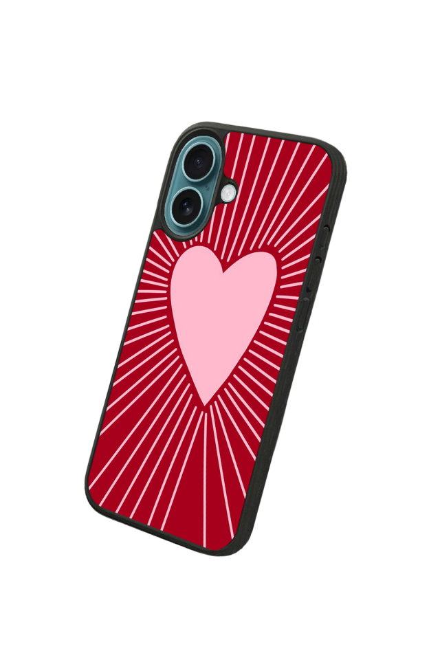 iPhone 16 Uyumlu Kalp Love Tasarımlı Glossy Premium Kılıf