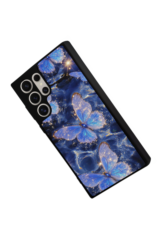 Samsung Galaxy S23 Ultra Uyumlu Kelebek Tasarımlı Glossy Premium Kılıf