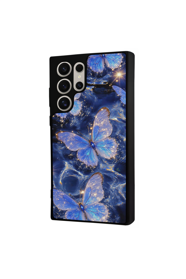 Samsung Galaxy S23 Ultra Uyumlu Kelebek Tasarımlı Glossy Premium Kılıf